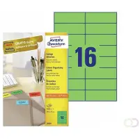Avery Gekleurde etiketten 105 x 37 mm, groen, Inkjetprinter, Laserprinter, Kopieerapparaat, permanent klevend 3454