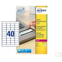Avery Zweckform etiketten L6145-20, fraudebestendig, extreem robuust, geschikt voor zwart/wit laserprinters, 45,7 x 25,4 mm, 800 stuks/20 A4-vellen, acrylfolie, wit