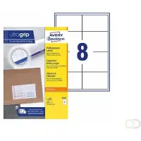 Avery Zweckform AVERY ultragrip Universele etiketten 3660 Permanent klevend A4 Wit 97 x 67,7 mm 100 Vellen à 8 Etiketten