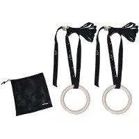 Tunturi Gymnastic rings hout - 23cm diameter - inclusief riem