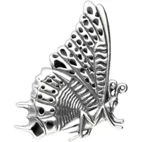 MOOYE ® - Collectie Zilveren Vlinder met zwart emaille kettinghanger