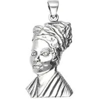 MOOYE ® - Collectie Zilveren Afrikaanse vrouw kettinghanger