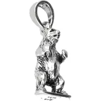 MOOYE ® - Collectie Zilveren Grizzly beer staand kettinghanger