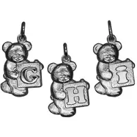 MOOYE ® - Collectie Zilveren Beer met blokletter I ketting hanger - massief