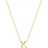 Lucardi Dames Ketting met letter hanger - 9 karaat - Ketting - Cadeau - 43 cm - Geelgoud
