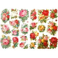 Packlinq Vintage plaatjes, rozen, vel 16,5x23,5 cm, 2 vel/ 1 doos