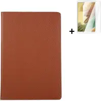 Modo Hoesje Geschikt voor Samsung Galaxy Tab A7 Lite - 8.7 inch - Screenprotector Samsung Tab A7 Lite - Samsung Tab A7 Lite Hoesje Bruin + Screenprotector