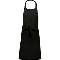 Kariban Mijncadeautje - Keukenschort - Kookschort - "Master Chef" - Zwart - blanco - onbedrukt - polyester / katoen