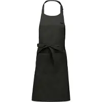Kariban Mijncadeautje - Keukenschort - Kookschort - "Royal Chef" - Donkergrijs - blanco - onbedrukt - polyester / katoen