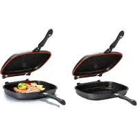 Platinum DADG36 Dubbele Grillpan Burgundy 36cm