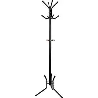 Mazazu MIRA Home - Kapstok staand - Kledingstandaard - Kapstok met haken - Metaal - Zwart - 49x49x176 cm