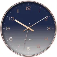 LW Collection keukenklok blauw luxe wandklok 30cm - muurklok - klok - keukenklok - wandklok - kleine klok