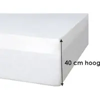 Matrasaanhuis Boxspring molton hoeslaken - 100% katoen - extra hoog 40 cm - 140x210 cm - wit