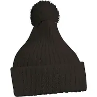 Myrtle beach - Unisex Gebreide Muts met Pompom (Zwart)