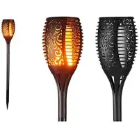 ABC-led Solar tuinfakkel - 12 LED - 6 Watt - Flame effect - Met schemersensor