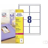Avery Hoogglans etiketten 99,1 x 67,7 mm, wit, Laserprinter, permanent klevend L7765-40