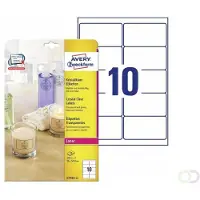 Avery Crystal clear etiketten 96 x 50,8 mm, transparant, Laserprinter, permanent klevend L7783-25