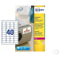 Avery Inventaris etiketten 45,7 x 25,4 mm, wit, Laserprinter, permanent klevend L6140-20