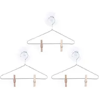 Kikkerland fotohanger met knijpers 10 x 6 cm staal/hout 3 stuks