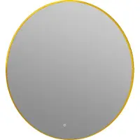 Guido Gusto Ronde badkamerspiegel Mauri mat goud met verwarming, LED verlichting en touch sensor 60x60cm