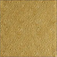 Ambiente Servetten Luxe - 60x stuks - 40 x 40 cm - goud - barok patroon - 3 laags