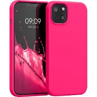 Kwmobile telefoonhoesje geschikt voor Apple iPhone 13 - Hoesje met siliconen coating - Smartphone case in neon roze