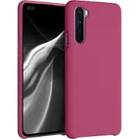 Kwmobile telefoonhoesje geschikt voor OnePlus Nord - Hoesje met siliconen coating - Smartphone case in frambozenroze