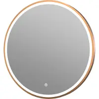 Guido Gusto Ronde badkamerspiegel Levi mat rosé goud met verwarming, LED verlichting en touch sensor 60x60cm