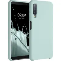 Kwmobile telefoonhoesje geschikt voor Samsung Galaxy A7 (2018) - Hoesje met siliconen coating - Smartphone case in cool mint