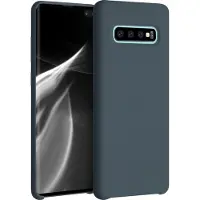 Kwmobile telefoonhoesje geschikt voor Samsung Galaxy S10 Plus / S10+ - Hoesje met siliconen coating - Smartphone case in leisteen