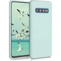 Kwmobile telefoonhoesje geschikt voor Samsung Galaxy S10 - Hoesje met siliconen coating - Smartphone case in cool mint