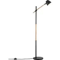 Nordlux Vloerlamp Theo zwart met hout