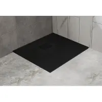 Saniclear Naxos SMC douchebak stone-look 90x90cm zwart mat