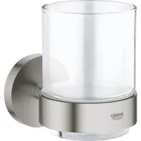 GROHE Essentials Houder Met Glas - SuperSteel (RVS-look)
