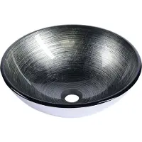 Sapho Mendoza glazen waskom 42cm donkergrijs