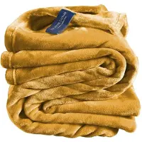 De Witte Lietaer Plaid Cosy Golden Yellow-150 x 200 cm