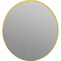 Guido Gusto Ronde badkamerspiegel Mauri mat goud met verwarming, LED verlichting en touch sensor 80x80cm