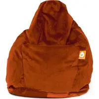 Whoober peervorm zitzak "Barca" velvet cognac - Wasbaar - Zacht en comfortabel