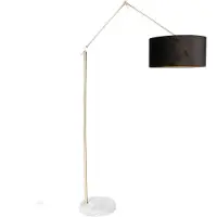QAZQA Moderne vloerlamp goud velours kap zwart 50 cm - Editor