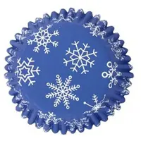 Cake Supplies Cupcake Vormpjes Papier met Folie - Sneeuwvlok - pk/30 - Baking Cups