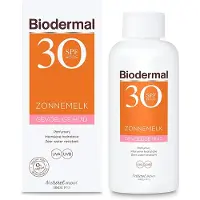 Biodermal Zonnemelk Gevoelige huid SPF 30, 200 ml - Zonnebrand met UVA/UVB, Intensieve hydratatie, Zeer waterbestendig, Parfumvrij, voor Gevoelige huid