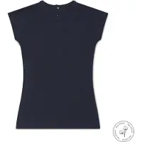 Koko Noko T-shirtjurk Niya met glitters donkerblauw Meisjes Stretchkatoen Ronde hals - maat 98/104 - feestmode / kerstoutfit