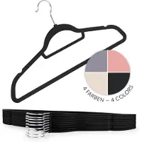 Blumtal - Kledinghangers - Velvet - Fluweel - Zwart - Set van 30