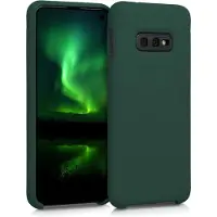 Kwmobile telefoonhoesje geschikt voor Samsung Galaxy S10e - Hoesje met siliconen coating - Smartphone case in mosgroen
