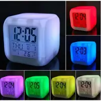 TKStar LED 7 Kleur Veranderen Digitale Wekker Nacht Gloeien Kalender Temperatuur Bureau Kubus Klok Voor Kinderen