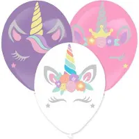 Amscan Ballonnen met Eenhoorn stickers | 3 stuks