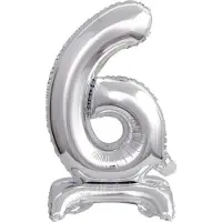 Amscan Cijferballon 6 Folie 38 Cm Zilver
