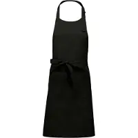 Kariban Keukenschort - "Master Chef" - zwart - blanco - 75 x 85 cm