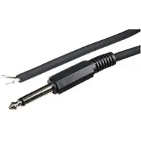 BKL 6,35mm Jack (m) mono audio kabel met open eind / zwart - 1,8 meter