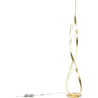Paul Neuhaus LED-vloerlamp Linda, dimbaar, messing / goud, Woon-/ Eetkamer, metaal, LED vloerlamp